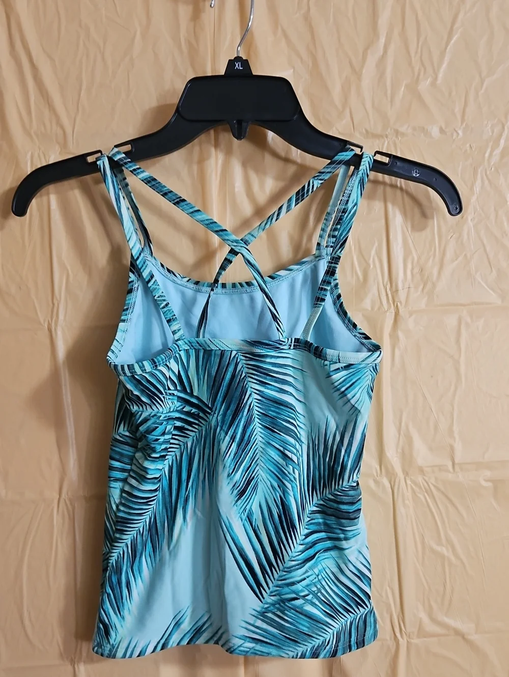 ABERCROMBIE KIDS GIRLS TANKINI SWIM TOP: BLUE/GREEN: GOOD CONDITION: SIZE 13/14